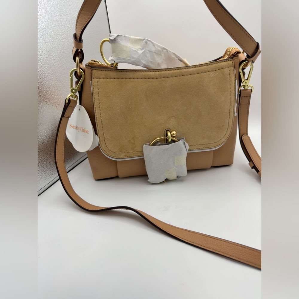 SEE BY CHLOE Small Joan Crossbody Shoulder Smooth Tan “ Rub Mark On Suede”